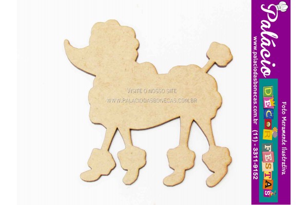 APLIQUE A LASER POODLE 8CM COM 2 UNIDADE MDF